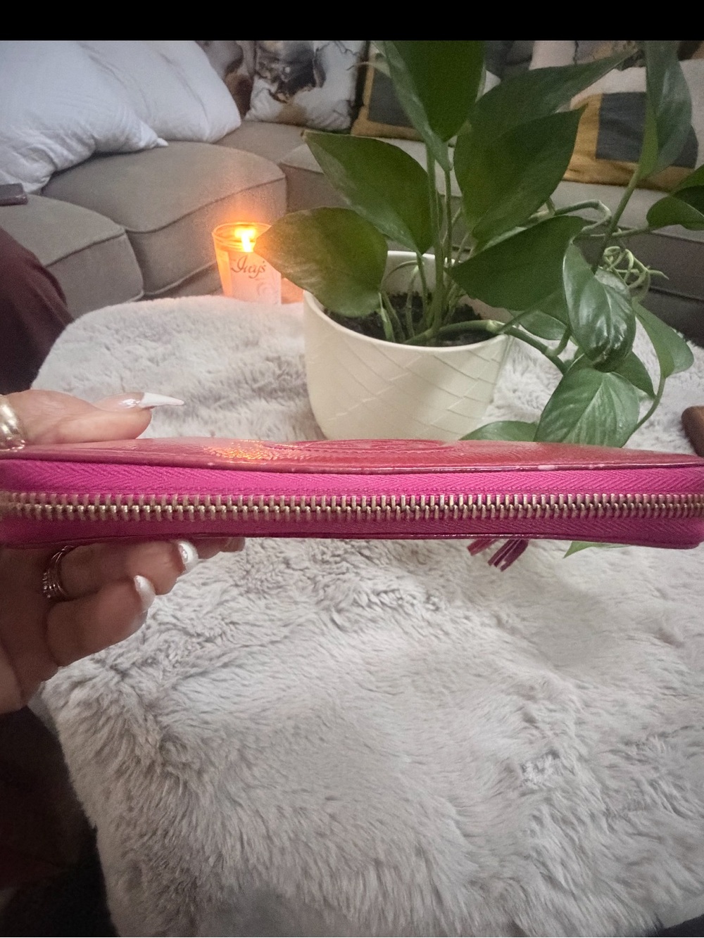 Gucci Patent Leather Zip Wallet - Raspberry Pink - Picture 4 of 7